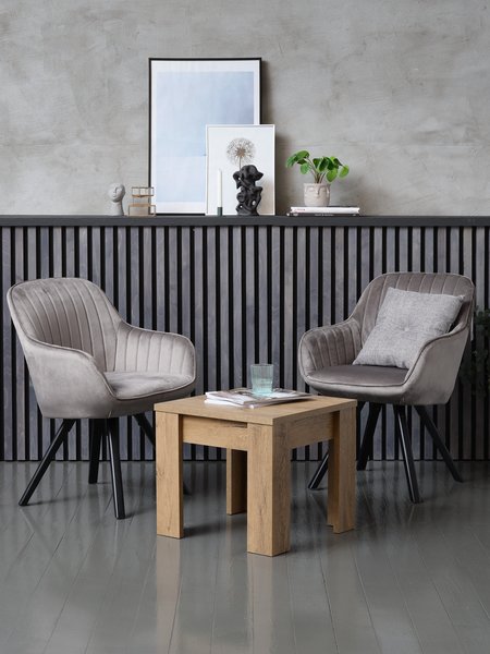 Armchair ONSEVIG velvet grey/black