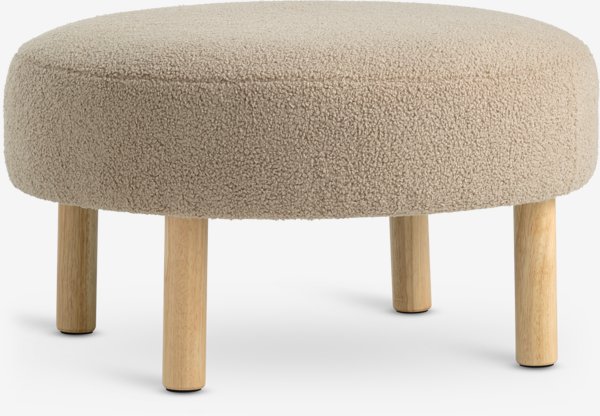 Pouffe RAMSDAL D70 beige teddy/oak colour