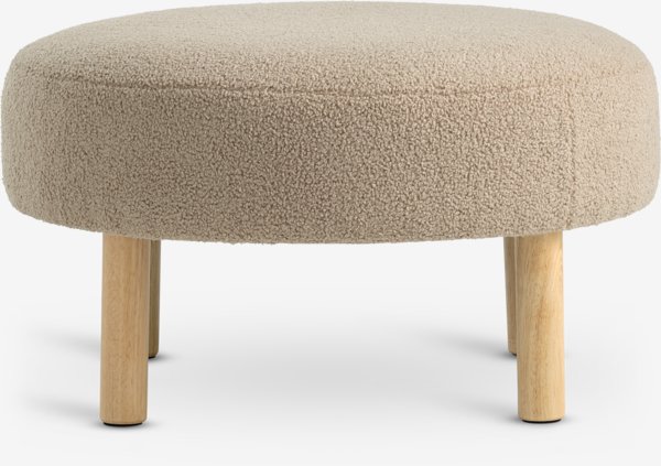 Pouffe RAMSDAL D70 beige teddy/oak colour