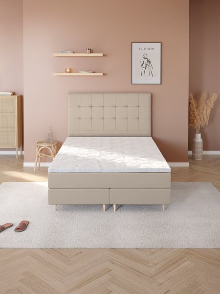 Boxspring 140x200 NEVLA GC5 zand-91 DREAMZONE