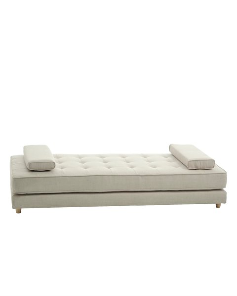 Daybed VARMARK 192x78 beige fabric/oak colour