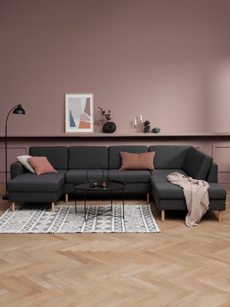 Sofa SVALBARD hjørne højre mørkegrå