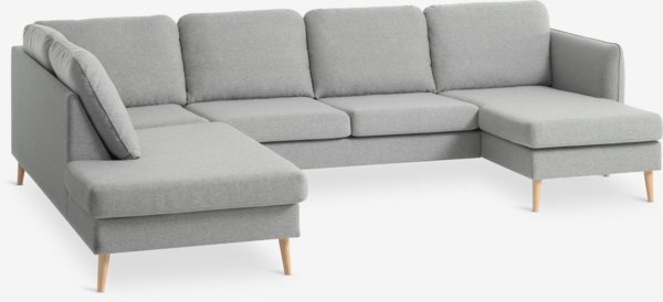 Hjørnesofa AARHUS venstrevendt lysegråt stof