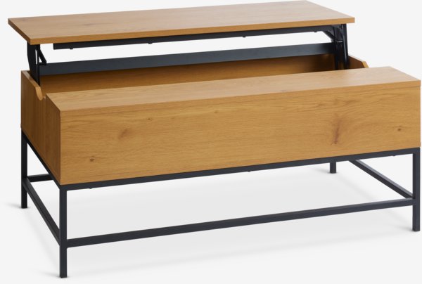 Tavolino AABENRAA L110 ripiano sollevabile color rovere
