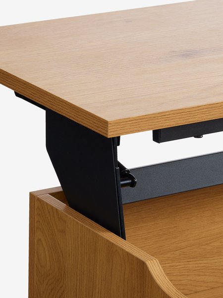 Tavolino AABENRAA L110 ripiano sollevabile color rovere