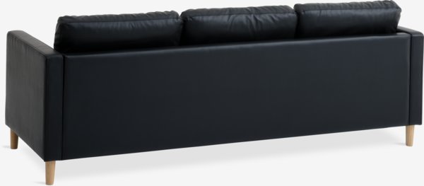 Bank FALSLEV chaise longue zwart kunstleer