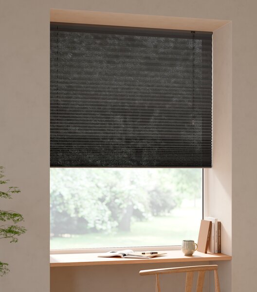 Plisségardin SALTHOLM 80x130cm svart