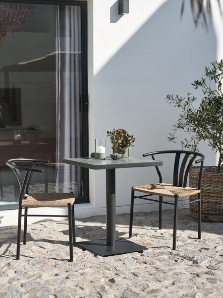 STENUNGSUND L60 table grey + 2 TAGMARK chair black