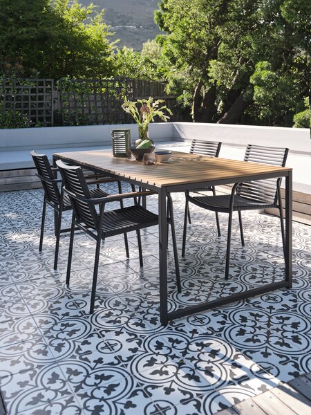 DAGSVAD L190 bord natur + 4 NABE stol sort