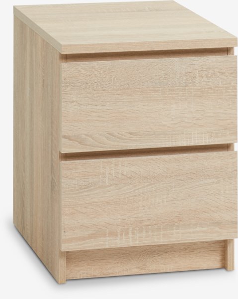 Bedside table LIMFJORDEN 2 drawers light oak colour