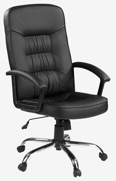 Chaise de bureau professionnelle SKODSBORG similicuir noir