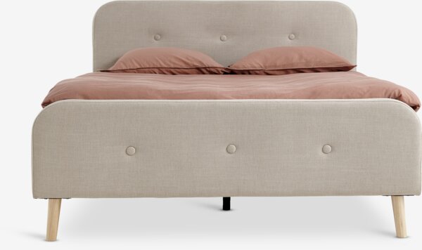 Cadre de lit KONGSBERG 140x190 tissu beige