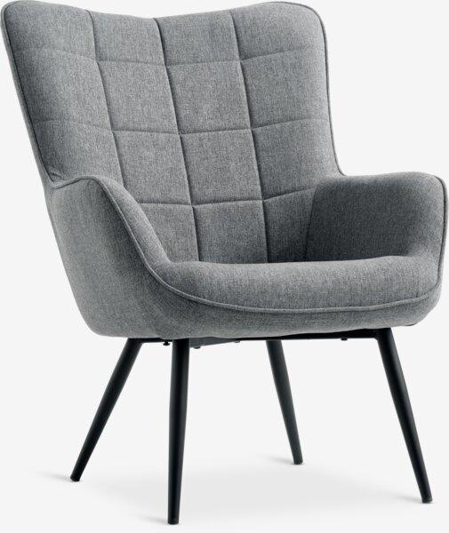 Fotel ULDUM szary tkanina/czarny