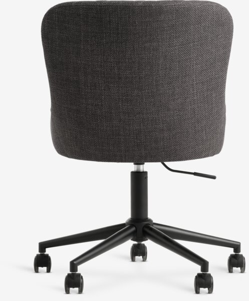 Silla de escritorio PEBRINGE tela gris oscuro/negro