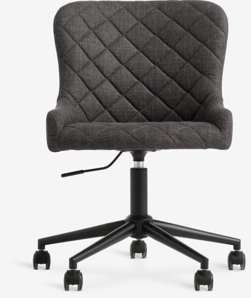 Silla de escritorio PEBRINGE tela gris oscuro/negro