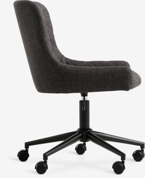 Silla de escritorio PEBRINGE tela gris oscuro/negro