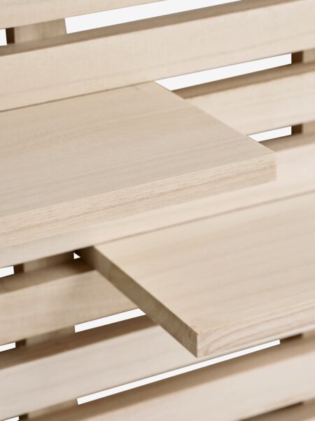 Wall shelf KETTINGE 6 shelves natural