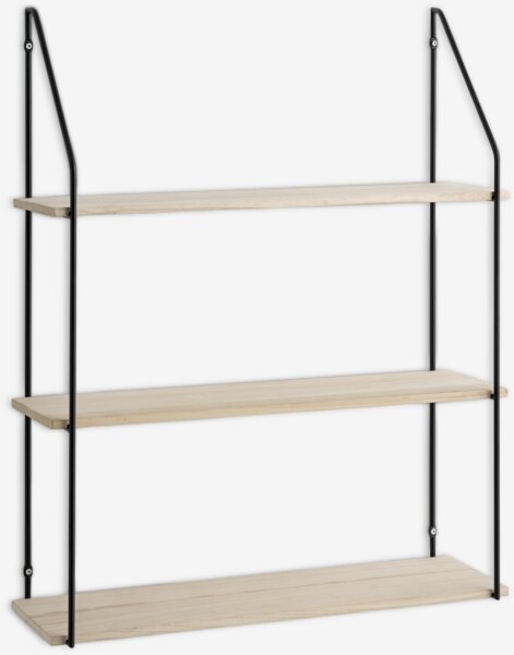 Wall shelf HEJLSMINDE 3 shelves black/natural