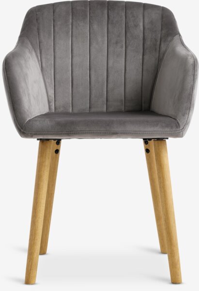 Jídelní židle ADSLEV samet šedá