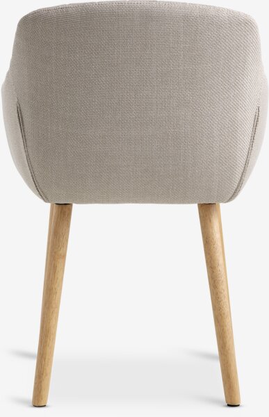 Dining chair ADSLEV beige fabric/natural oak colour
