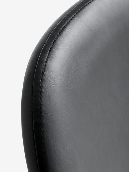 Dining chair JONSTRUP black faux leather/oak colour