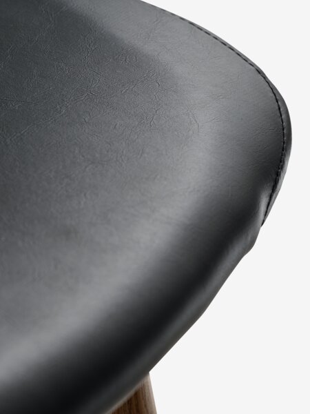 Dining chair JONSTRUP black faux leather/oak colour