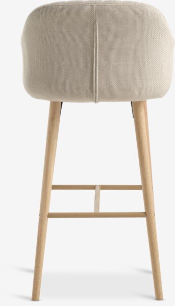 Bar stool ADSLEV beige fabric/oak colour