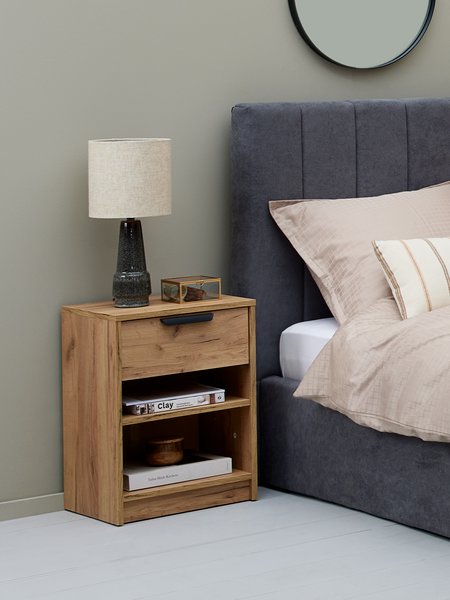 Bedside table JENSLEV 1 drawer oak