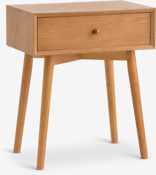 Bedside table HOKKSUND 1 drawer brown