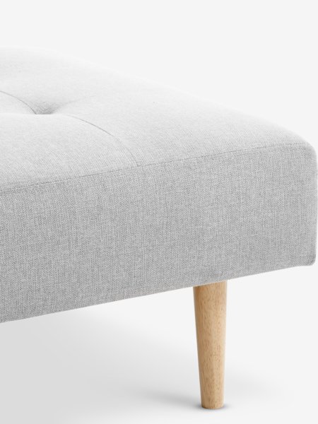 Dagbädd NOREFJELL 200x80 ljusgrått tyg/ekfärgad