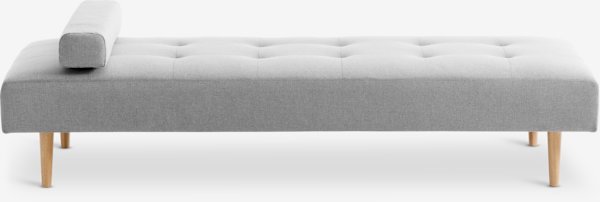 Dagbädd NOREFJELL 200x80 ljusgrått tyg/ekfärgad