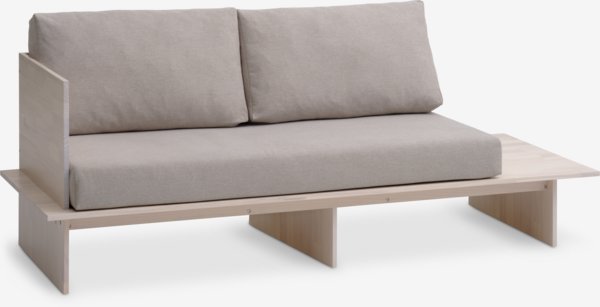 Divanetto SOLLERUP 204x78 cm tessuto grigio/pino