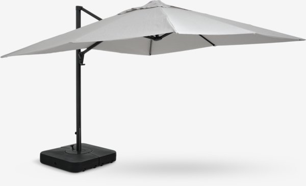 Hanging parasol BUBERG W300xL300 light grey