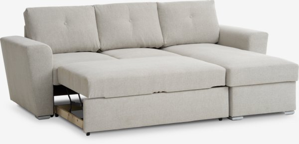 Sovesofa m/sjeselong VEJLBY lys sand