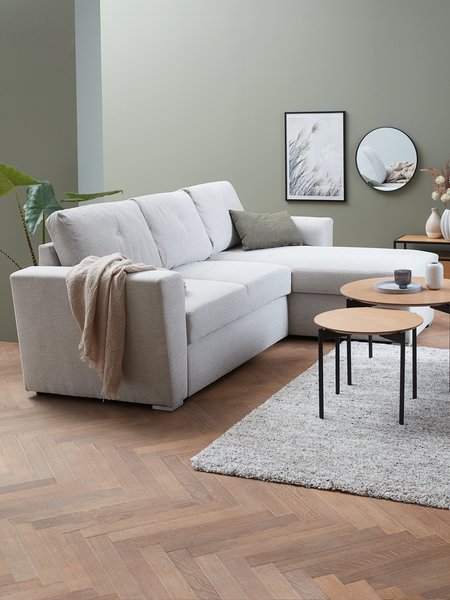 Sovesofa m/sjeselong VEJLBY lys sand