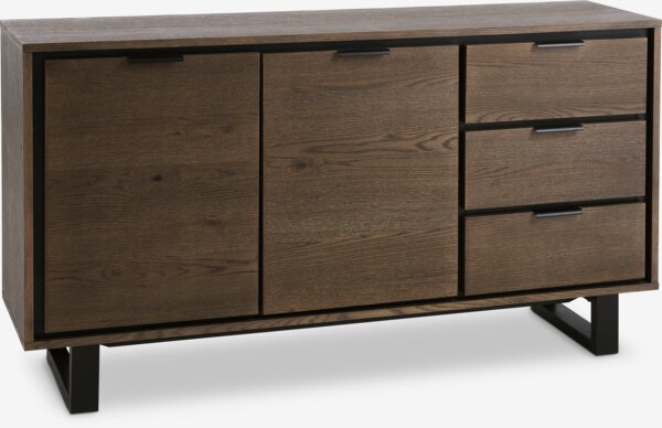 Credenza HORNBORG 2 ante 3 cassetti rovere scuro