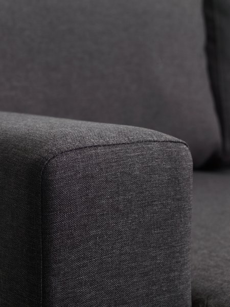 Divano letto con chaise longue MARSLEV tessuto grigio scuro