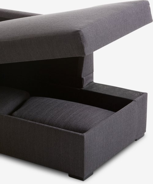 Canapé convertible avec méridienne BEDSTED tissu gris