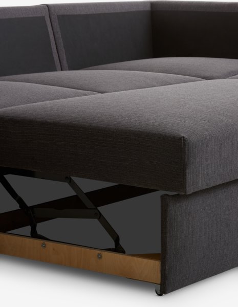 Divano letto con chaise longue BEDSTED grigio