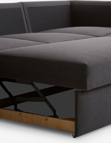 Canapé convertible avec méridienne BEDSTED tissu gris