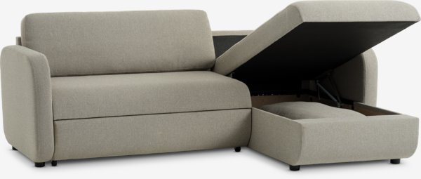 Bäddsoffa schäslong MOMMARK beige tyg