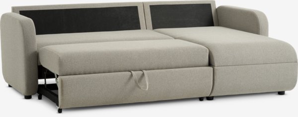 Canapé convertible avec méridienne MOMMARK tissu beige