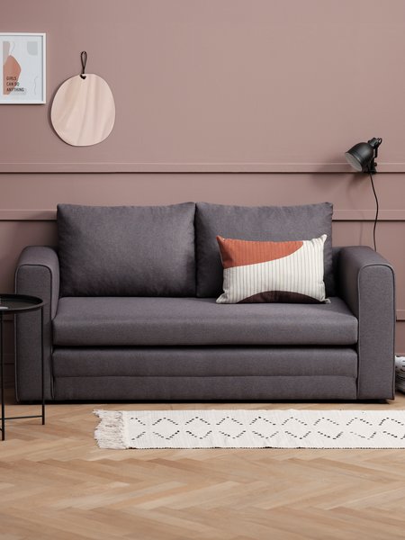 Sofa bed SKILLEBEKK dark grey fabric