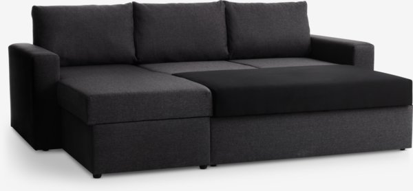 Divano letto con chaise longue MARSLEV tessuto grigio scuro