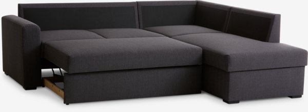 Divano letto con chaise longue BEDSTED grigio