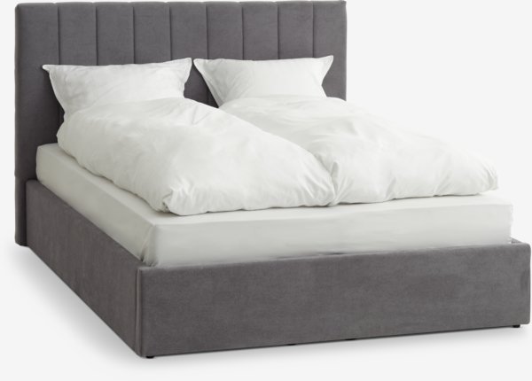 Struttura letto AGERFELD 140x200 cm tessuto grigio scuro