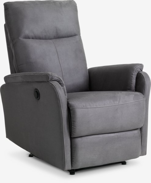 Recliner ABILDSKOV electric grey fabric