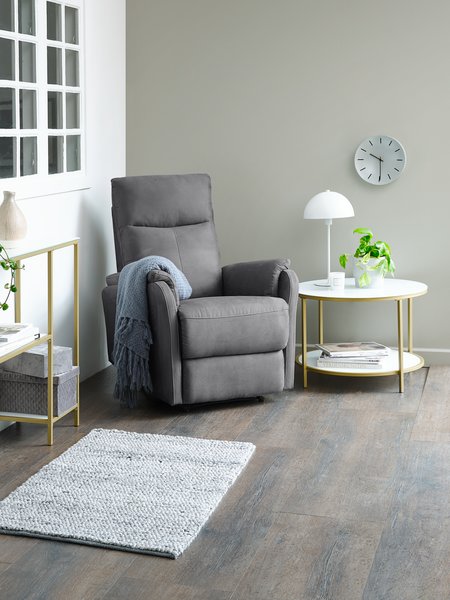 Recliner ABILDSKOV electric grey faux leather