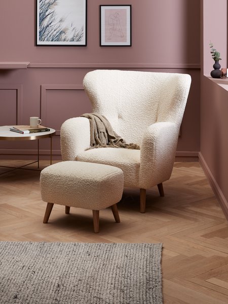 Fauteuil VILDSUND tissu blanc cassé