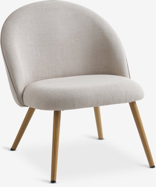 Armchair THORUP beige fabric/oak colour